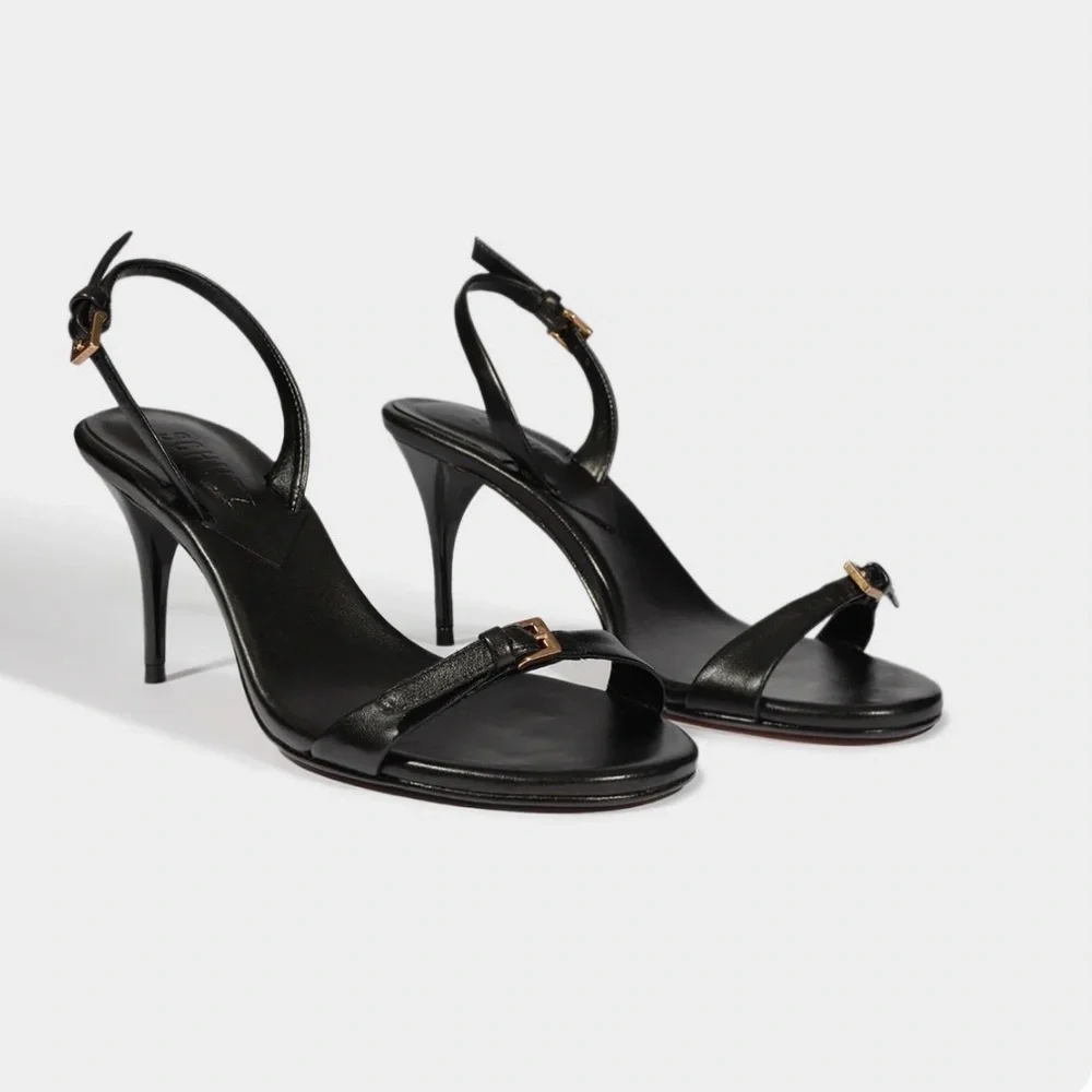 Schutz Aurora Black Sling Mid Leather - Picture 1 of 6